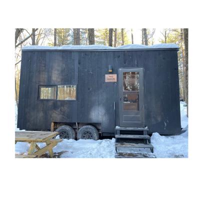 China Modern Pre Assembled Type Mobile Log Cabins Trailer Wooden House for sale