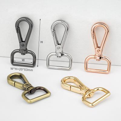 China Bags Bag Hardware 20mm Adjustable Metal Buckle 3/4 Inch Pin Metal Buckle Custom Gold D Ring Metal Swivel Snap Hook For Handbags for sale