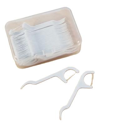 China Dental Cheap Eco Friendly Semi Biodegradable Dental Flosser Flosser Wheat Straw Floss Toothpick Flossers Zipper Bag Cleaning Packaging Effectively for sale