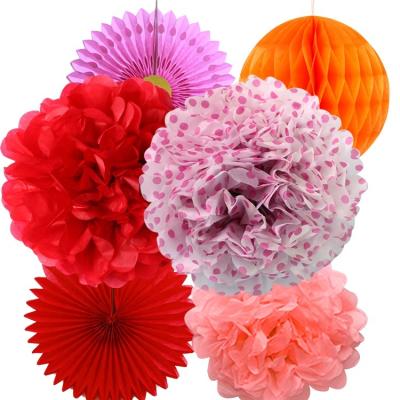 China 2022 NEW Hot Sale Tissue Paper Flower Tissue Pom Poms Party Supplies 17g Tissue Paper Party Decoration for Baby Shower Birthday Engagement Party for sale