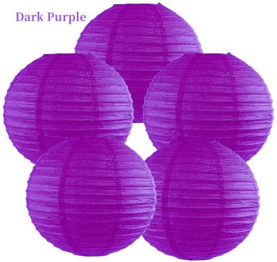 China Chinese paper paper lanterns for hanging purple pink 5pcs/set 10inch paper lanterns bulk for wedding party boirthday decoration for sale