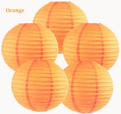 China 20gsm Yellow Rice Folding 5pcs/set 10inch Paper Lantern Paper Decoration Set Paper Ball Lanterns For Party Festival Hanging Home Decoration for sale