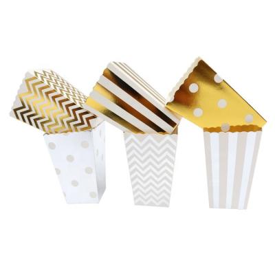 China Recycled Materials Popcorn Boxes Polka Dot Stripe Chevron Ripple , Cardboard Candy Boxes Container Party Decoration Supplies Boxes Party Supplies for sale