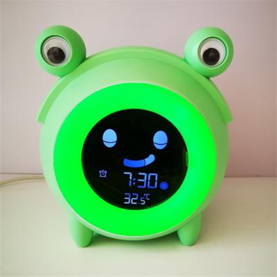 China LUMINOVA Frog Music Player Natural Sound Chord Expressions Change Kids To Sleep Training Wake Up Trainer Nap Reminder Alarm Clock for sale