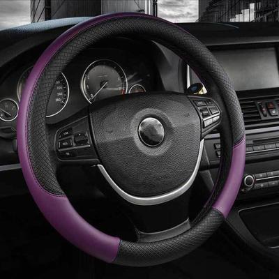 China Wholesale Colorful Sports 38cm Microfiber Leather Car Steering Wheel Cover for sale