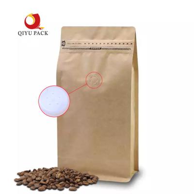 China Biodegradable Recyclable Valve Coffee Bags Recyclable Flat Bottom Paper Soft Packaging Packaging Packaging Bags With Valve for sale