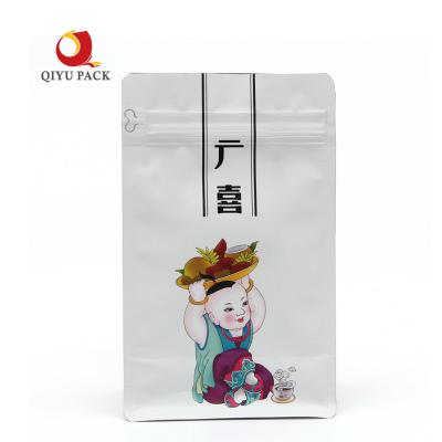 China Custom White Soft Packaging Flat Bottom Bag Food Grade Pouch Pet Food Bag For Cat Dog Food for sale