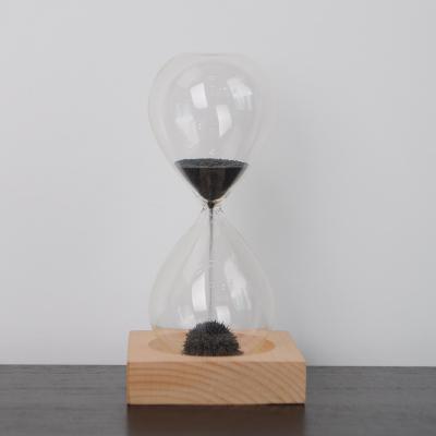 China Minimalist Handmade Permanent Glass Magnetic Timer Hourglass Timer Sand Color 30SEC Promotional Gifts for sale