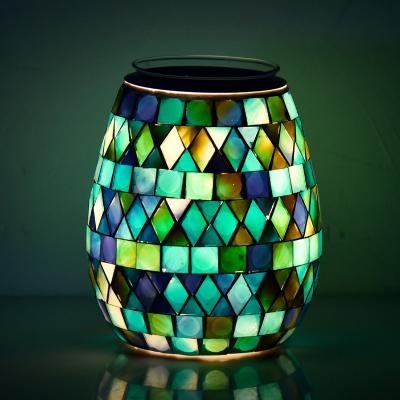 China Home Bedroom Dark Green Sleep Extender Essential Oil Decoration Aroma Candle Spray Mosaic Light Aromatherapy for sale