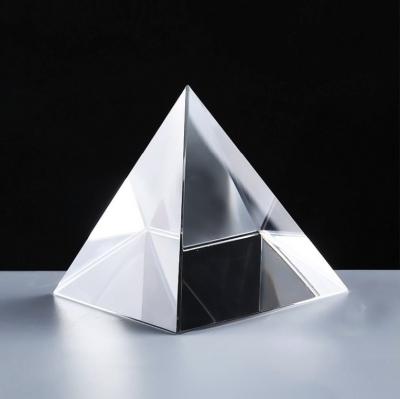 China China Crystal Pyramid 3d transparent clear laser engraved crystal k9 pyramid for sale