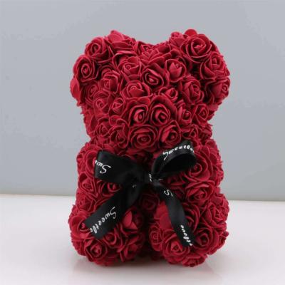 China Home Decoration Garden Decoration Rose Bear 25cm 40cm 70cm Teddy Bear Flowers With Box For Valentine's Day Gift Rose 2021 for sale