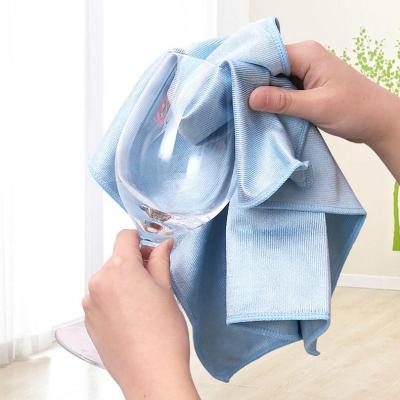 China Window And Cup Microfiber Cleaning Towel Custom Kitchen Cleaning Rags for sale