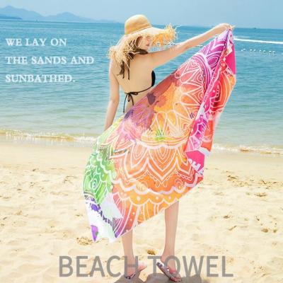 China Customizable Microfiber Sand Free Beach Towel Skin Friendly With Waffle Fabric for sale