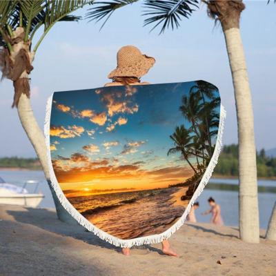 China Microfiber Sand Resistant Beach Towel Circle Quick Dry Beach Towel Washable for sale