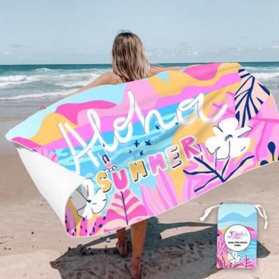 China Sand Proof Microfiber Quick Dry Beach Towel Fashionable Microfiber Suede Beach Towel for sale