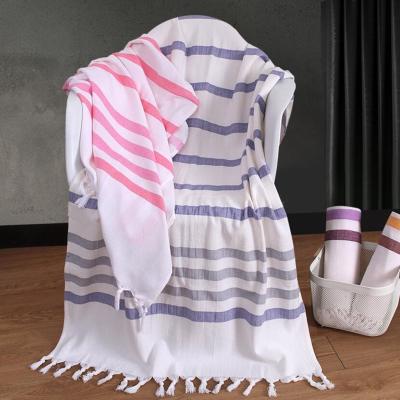 China Soft And Lightweight Hammam Beach Blanket 100% Cotton Material Customized for sale