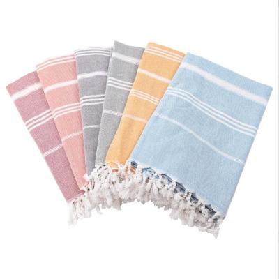 China Beach And Bath Turkish Towels With Fringe Moisture Proof Comfortable for sale