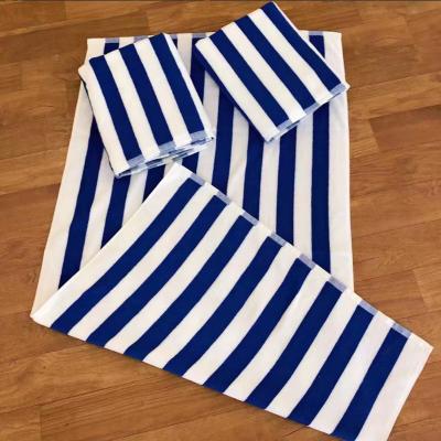 China Customize Cotton Blue And White Striped Towels Long Lasting easy cleanup for sale