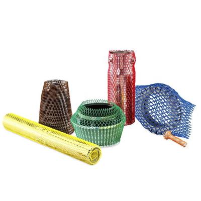 China Durable Flexible Pe Mesh Tube Protective Elastic Plastic Netting For Machine Parts Surfaces for sale