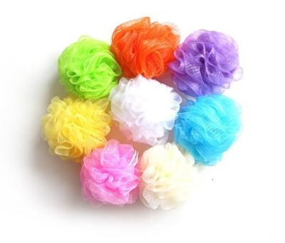 China EXFOLIATE Colorful PE Mesh Soft Plastic Shower Bath Sponge Ball 15g Disposable for sale