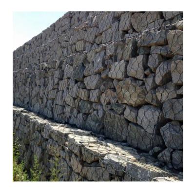 China Gabion Stone Baskets for River Construction Hexagonal Iron Wire Mesh Gabion Cages for sale