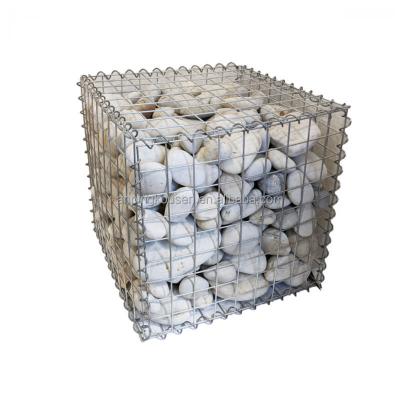 China Galvanized Welded Mesh Gabion for Garden Landscape Retaining Wall in Silver Green Color for sale