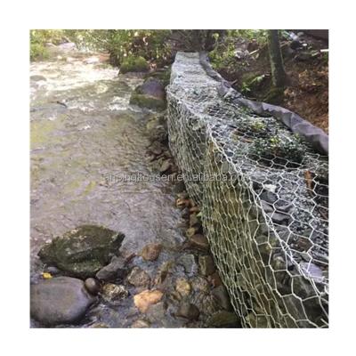 China 2.7mm Galvanized Woven Gabion Mesh For Garden Decoration And Retaining Wall for sale