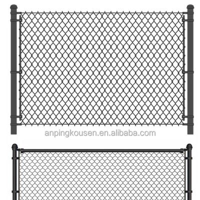 China Steel Chain Link Fencing Galvanized PVC Coated Wire Mesh Diamond Hole Cyclone Fence for sale