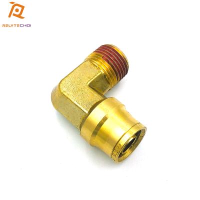 China Air Brake Systems China Dot Air Brake Fittings 1/4*1/4 Brass Swivel 90 Degree Male Elbow for sale