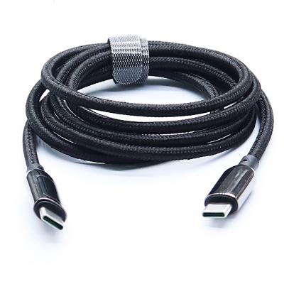 China Digital display zinc alloy braided type C TO type C 100W fast charging usb cable for Mobile Phone for sale