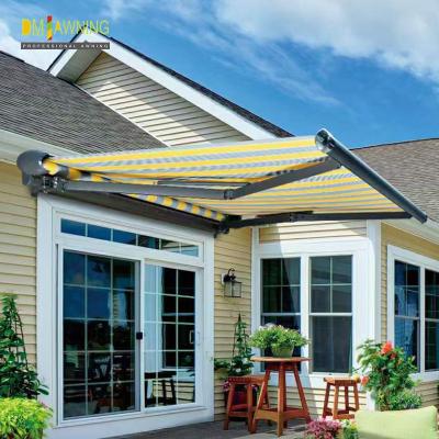 China Balcony Folding Arm motorized patio awning Full Card Awning Black Shop Awning Aluminum for sale