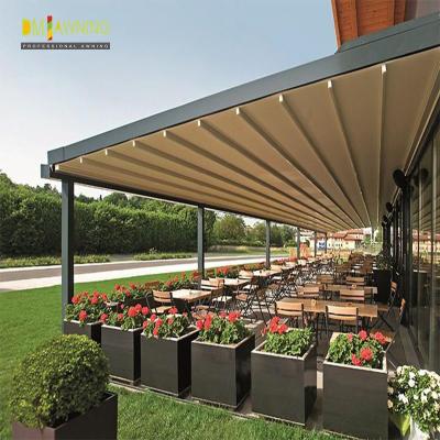 China Outdoor Pergola Awning Kits Garden Sunshade PVC Waterproof Motorized Pergola Awning for sale