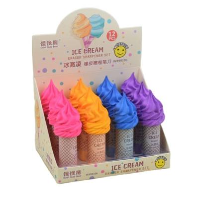 China Wholesale Hot Selling High Quality Chinese Products Ice Cream Eraser Sharpener for Students WX-99106 for sale