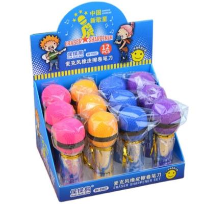 China Fast delivery china factory wholesale microphone eraser sharpener for students WX-99062 for sale