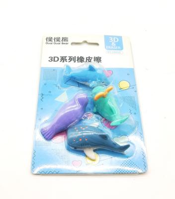 China Office Eraser Hot Products 3D Animals Eraser For Sketching And Drawing for sale