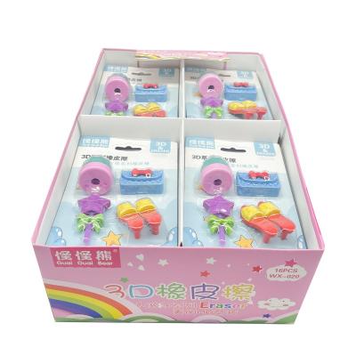 China Wholesale Hot Promotional Eraser Stationery 3D Shape Eraser Color Gift Cartoon For Girl Children for sale