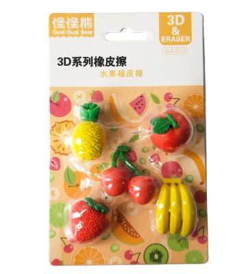 China Office Eraser Animal Erasers Kids Puzzle Eraser 3D Bulk Mini Food Vegetable Sport Fruit Car Disassemble Eraser for sale