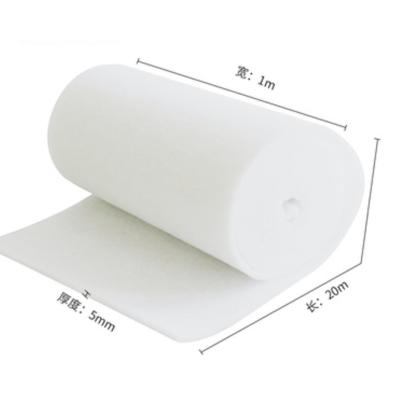 China Hotels Filter Cotton Air White Roll Filter Primary Synthetic Fiber Cotton For Air Condition System for sale