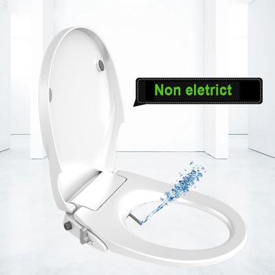 China Modern Non Electric Easy Installation Double Cold Water Soft Spout Narrow Round Shape Toilet Seat Cover With Bidet Built-in for sale