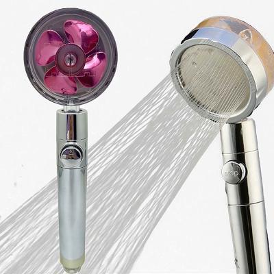 China Needle Free STOP Key 360 Degree Rotation High Pressure Water Saving Spray Turbo Fan Bathroom Spa Hand Held Shower Head With PP Filter for sale