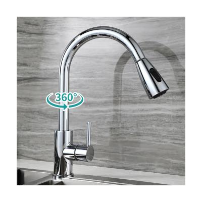 China Thermostatic Faucets New Chrome Brushed Black Finished 304 Stainless Steel Pull Down Kitchen Pull Down Hot Cold Water Tap Mixer Tap for sale