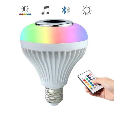 China Hot Smart AirPlay Amazon Sele RGB Music Led Bulb Dimmable Speaker Lamp With Remote Control for sale