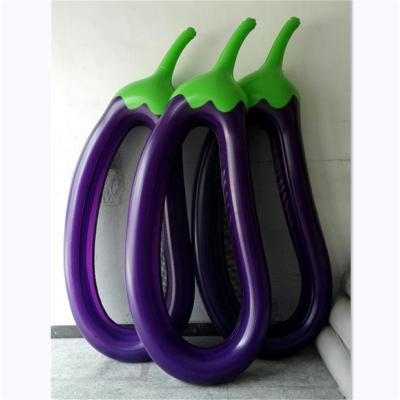 China Cute Nordic Durable Outdoor Spring Safety PVC Material Eggplant Style Inflatable Vegetable Purple Swimming Displacement Ring for sale