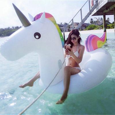 China Women Popular Riding Foldable Inflatable American Belle Activity Unicorn Fun Seaside Mat For Girls for sale