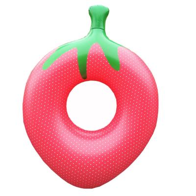 China Women Factory Direct Water Entertainment Strawberry Inflatable Swimming Float Ring for sale