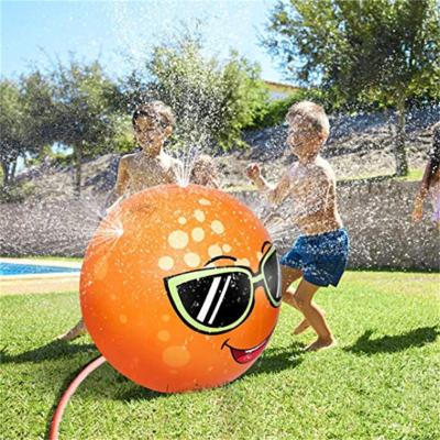 China Customized Size Entertainment Adult Or Children's Chinese Christmas Spray Water Toy Orange Outdoor Inflatable Water Ball for sale