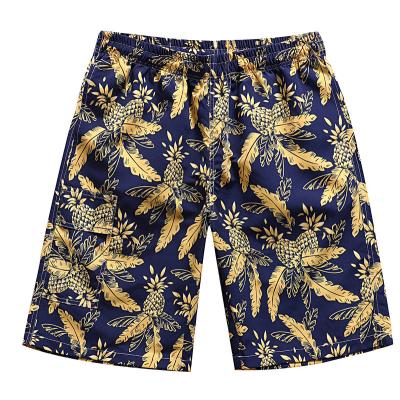 China Custom Plus Size Surf Cargo Pockets Men's 11Inch To Side Cargo Barracuda Floral Print Drawstring Closure Quick Dry Swim Trunks for sale