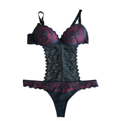 China Antibacterial transparent black lace design hot sexy women lady lady fancy bra sets lingerie wearing underwear for sale