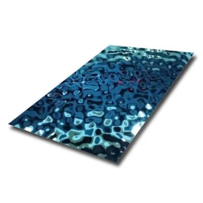 China Decoration Engineering Facade Blue Diamond Stamped Stainless Steel Panel for sale