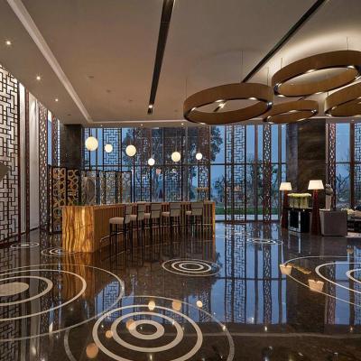 China Modern Modern Rose Gold Hotel Lobby Wall Stainless Steel Office Partition Decoration for sale